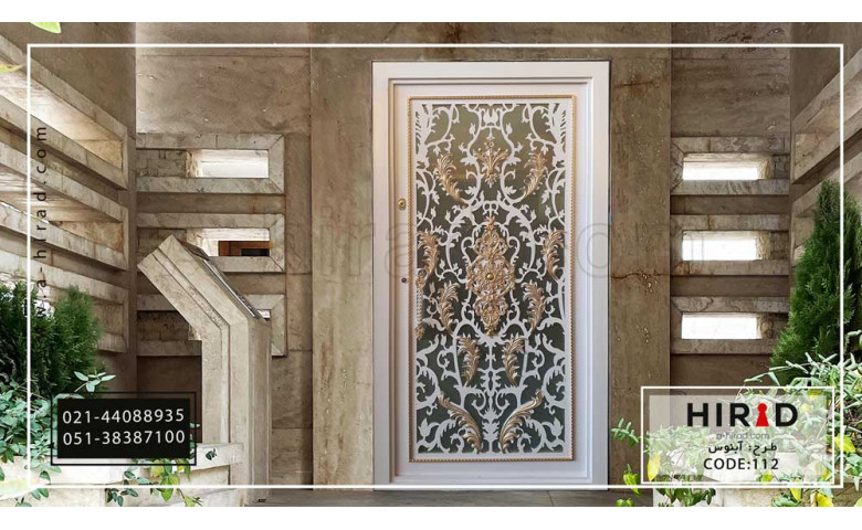 درب حیاط فلزی طرح آبنوس 10112